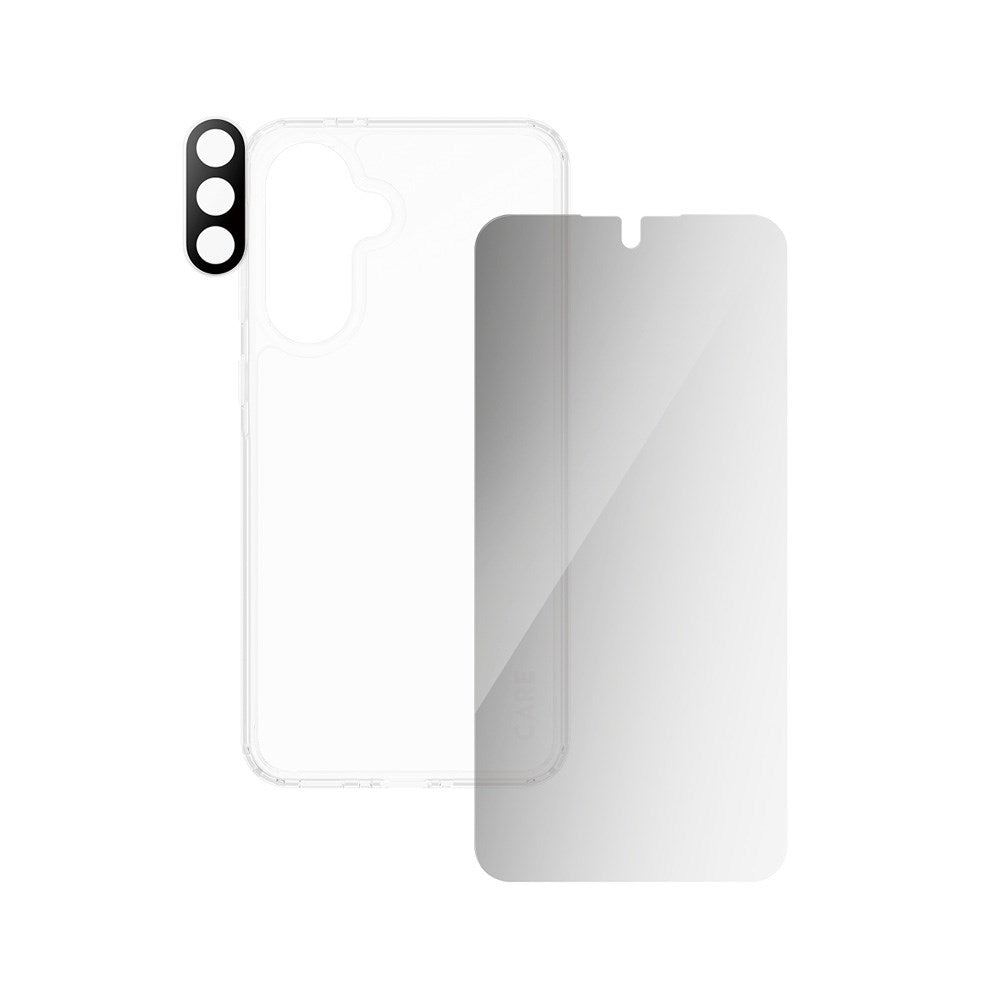 CARE by PanzerGlass Samsung Galaxy A36 (5G) 3-i-1 FLAGSHIP Bundle - Skal / Privacy Skärmskydd (UWF) / Kameraskydd - Genomskinlig / Svart