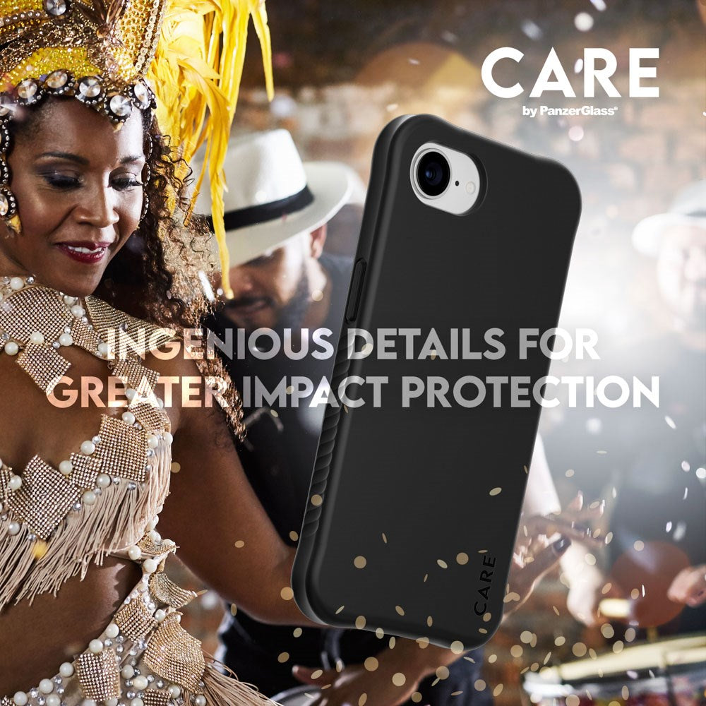 CARE by PanzerGlass iPhone 16e Fashionable Samba Skal - MagSafe Kompatibel - Svart