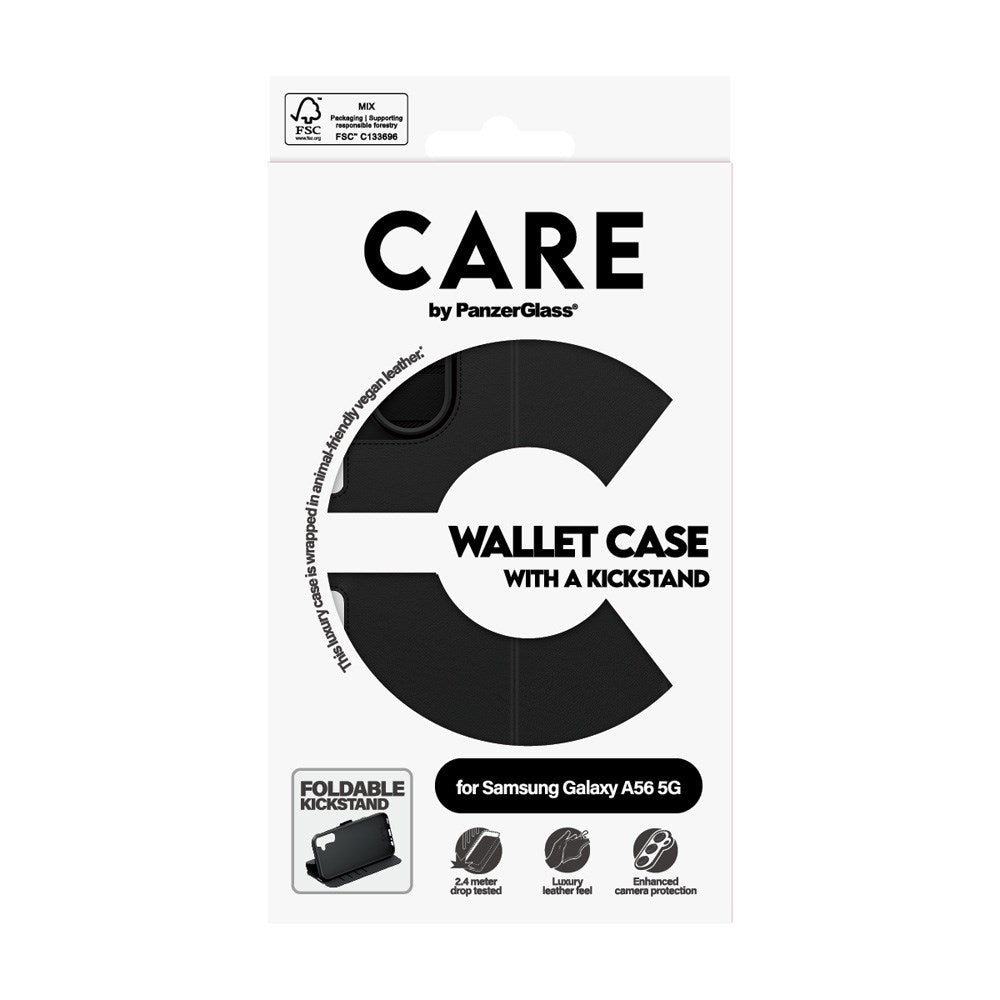 CARE by PanzerGlass Samsung Galaxy A56 (5G) Feature Wallet Case med Stativfunktion - Svart