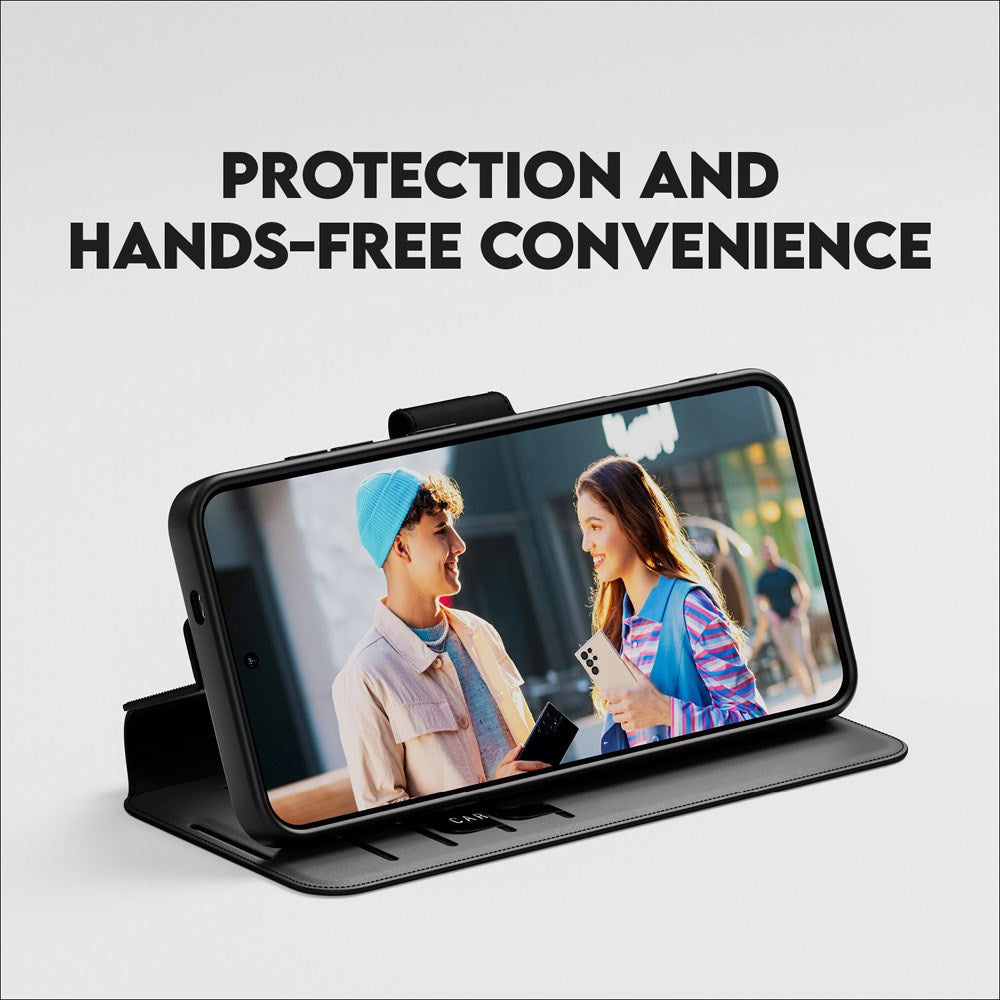 CARE by PanzerGlass Samsung Galaxy S25 Feature Wallet Case med Stativfunktion - Svart
