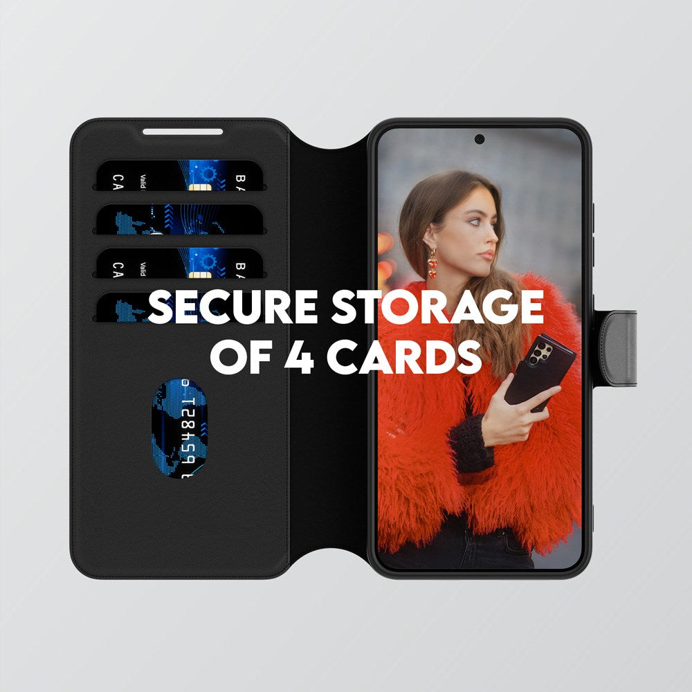 CARE by PanzerGlass Samsung Galaxy S25 Feature Wallet Case med Stativfunktion - Svart