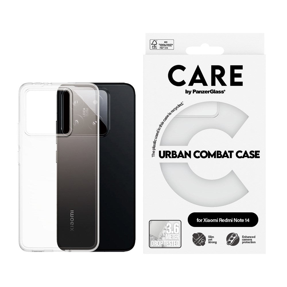 CARE by PanzerGlass Xiaomi Redmi Note 14 (4G) FLAGSHIP Urban Combat Skal - Genomskinlig