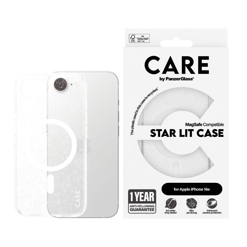 CARE by PanzerGlass iPhone 16e FLAGSHIP Urban Combat Skal - MagSafe Kompatibel -Star Lit / White