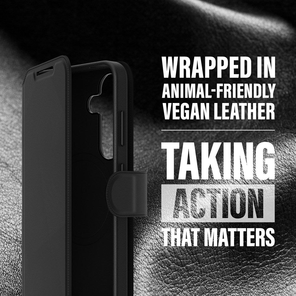 CARE by PanzerGlass Samsung Galaxy S25 Feature Tango 2-i-1 Skal med Plånbok - Qi Kompatibel - Svart