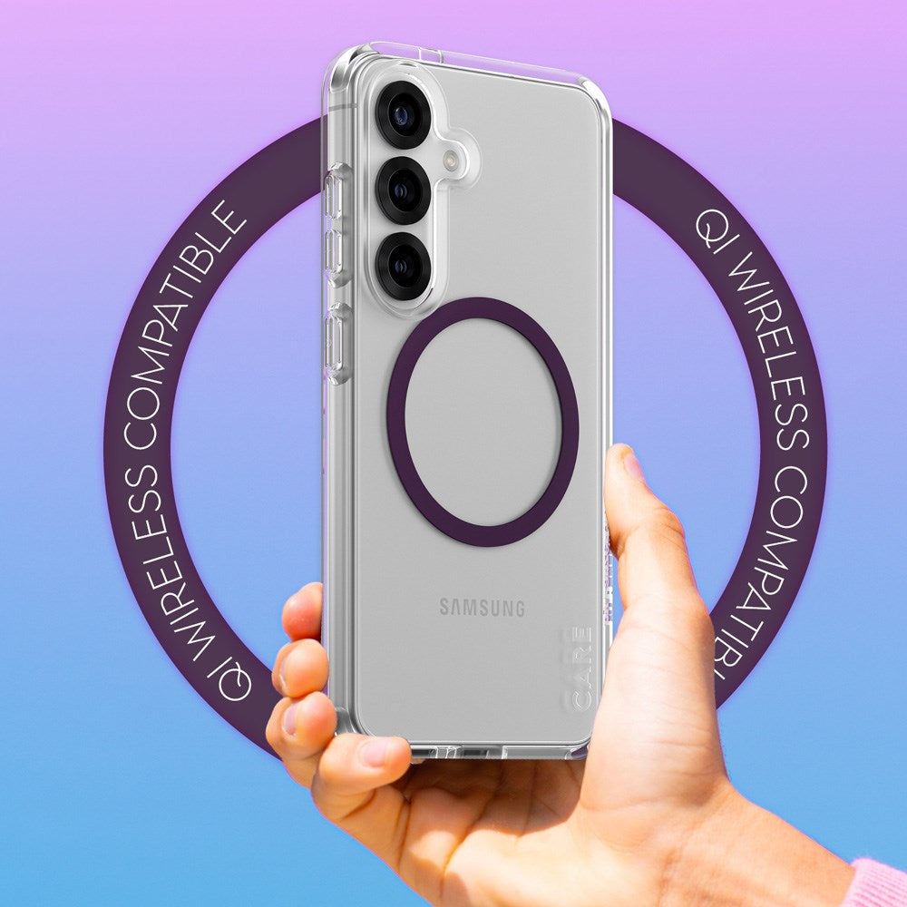 CARE by PanzerGlass Samsung Galaxy S25 FLAGSHIP Urban Combat Skal - Qi Kompatibel -Genomskinlig / Plum Purple