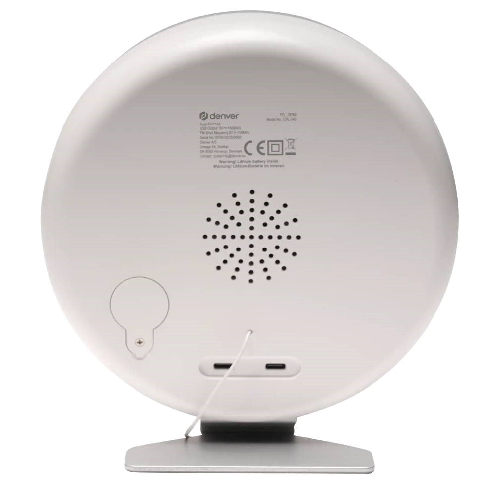 Denver CRL-342 FM Väckarklocka m. Soluppgångssimulering & White Noise - Vit