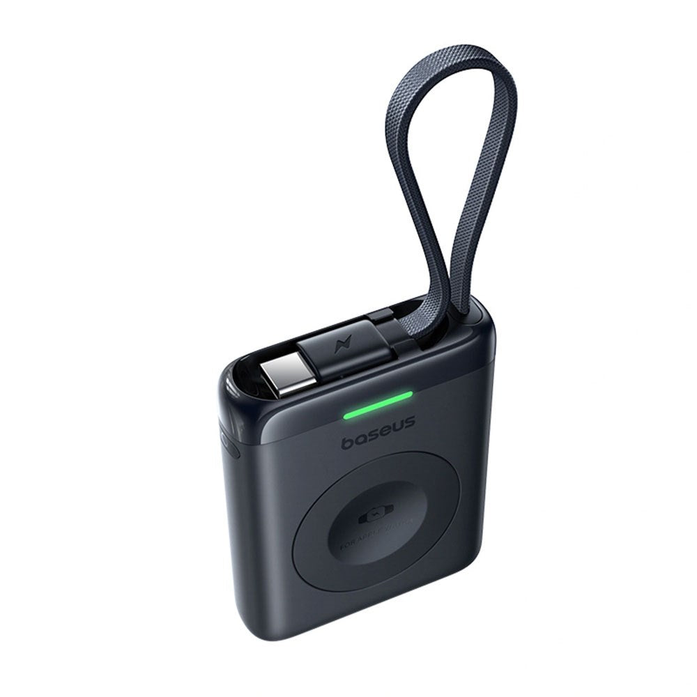 Baseus EnerFill 5W Powerbank för Apple Watch med Trådlös Laddning & Inbyggd USB-C Kabel - Svart