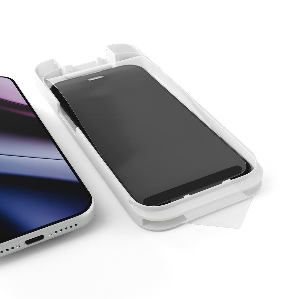 iPhone 18 Pro Epico Privacy AntiReflective Glass 3D Skärmskyddsglas m. Monteringsram - Transparent