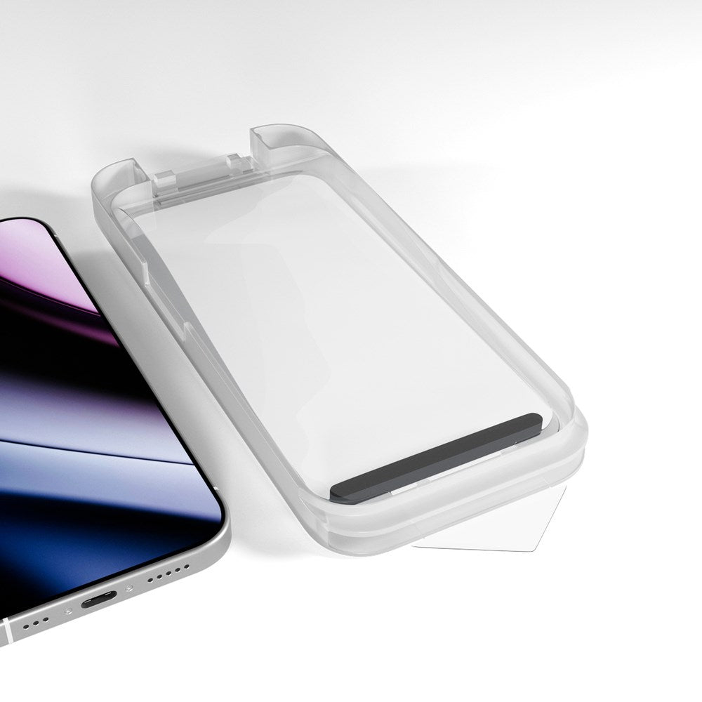 iPhone 18 Pro / 17 Pro Epico Glas Protector Skärmskyddsglas med Monteringsram - Transparent