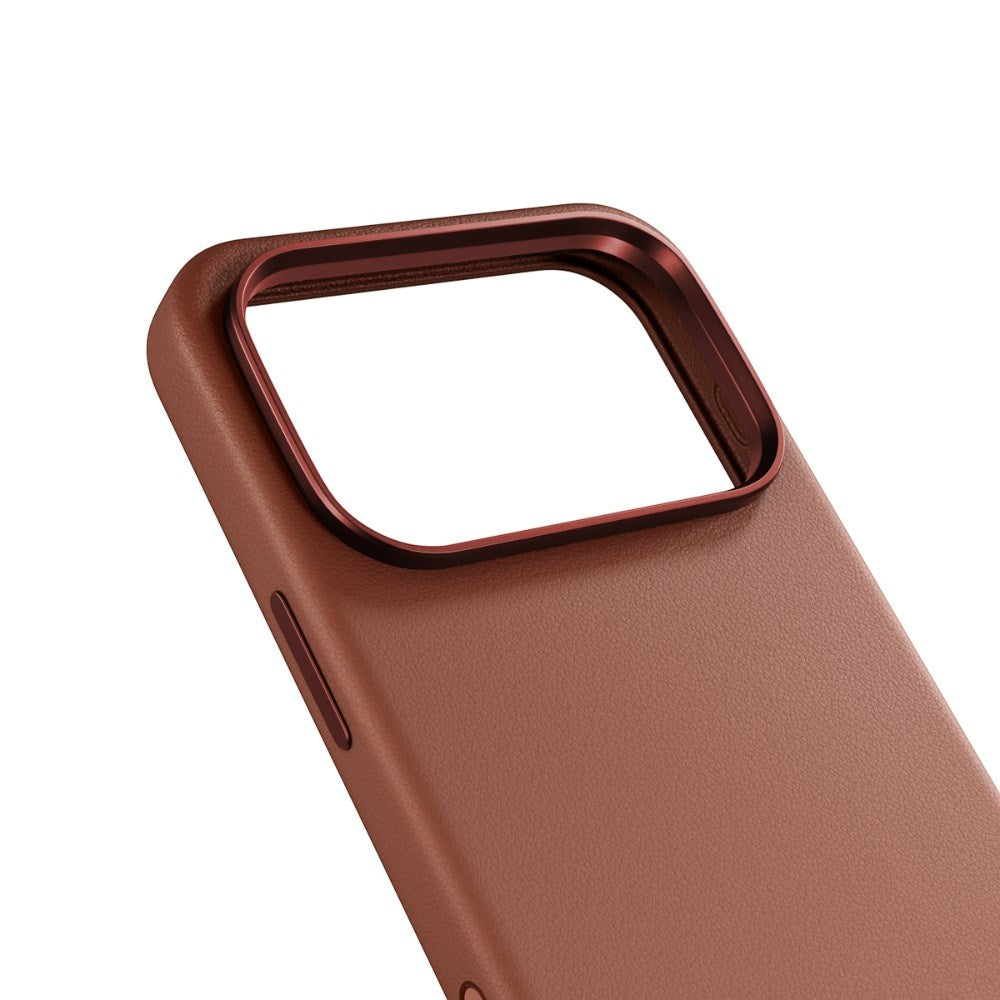 iPhone 18 Pro / 17 Pro Epico Leather Pro Mag+ Skal m. Kameraskydd - MagSafe Kompatibel - Brun