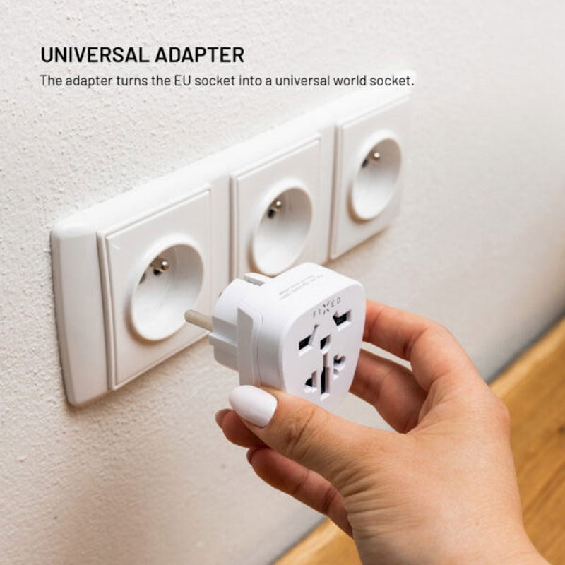Fixed Reseadapter för EU / UK / USA / AUS - Vit