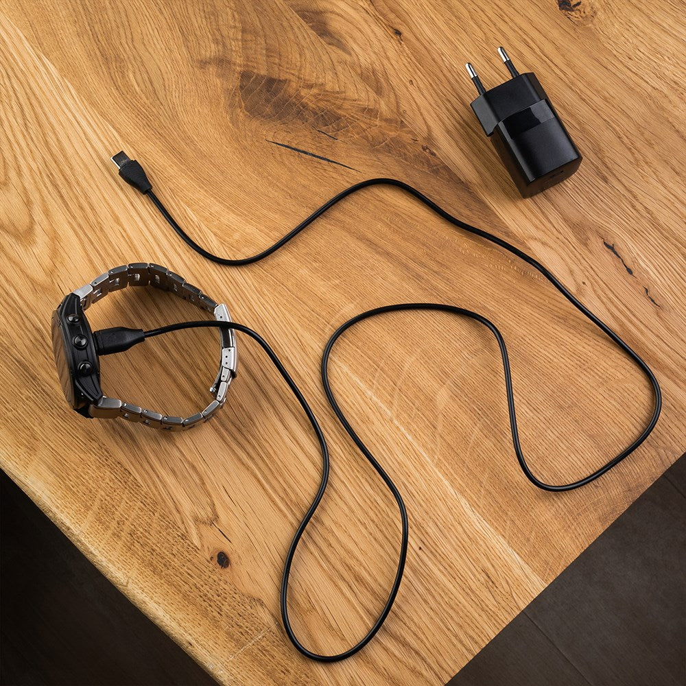 Fixed USB-C Laddningskabel för Garmin Smartwatch - Svart