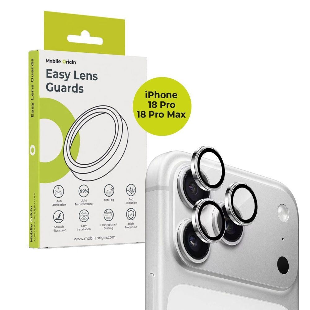 iPhone 18 Pro / 18 Pro Max Mobile Origin Easy Kameralinsskydd - Silver