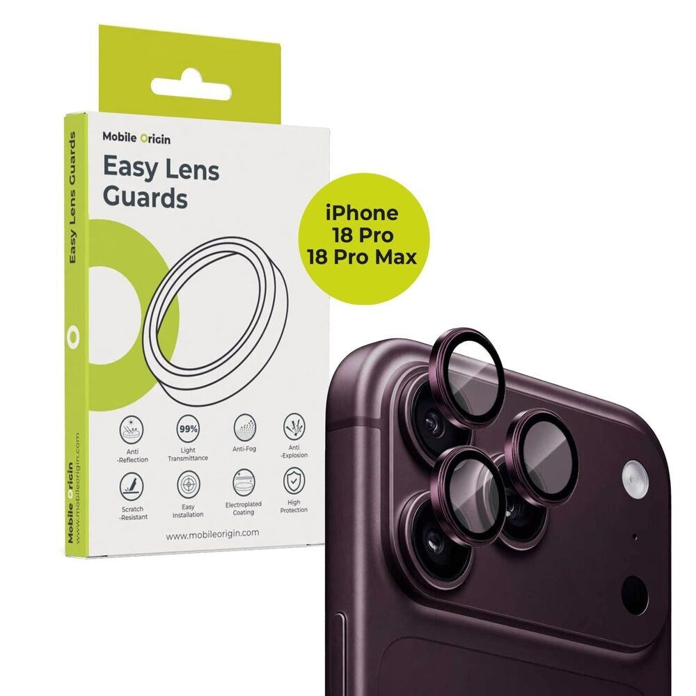 iPhone 18 Pro / 18 Pro Max Mobile Origin Easy Kameralinsskydd - Röd