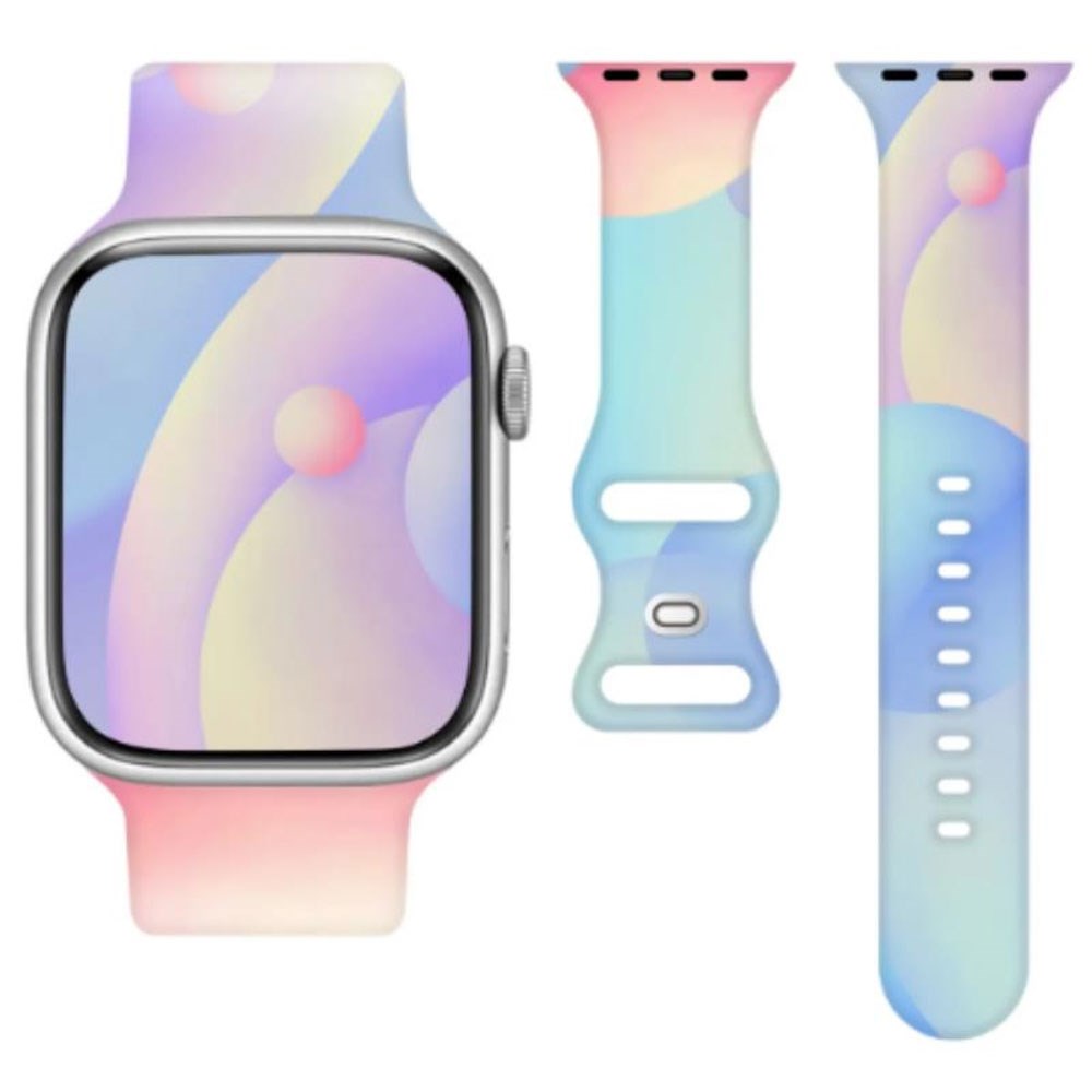 Apple Watch (42/44/SE/45/46/49mm) Telcon Silikon Armband - Flerfärgad