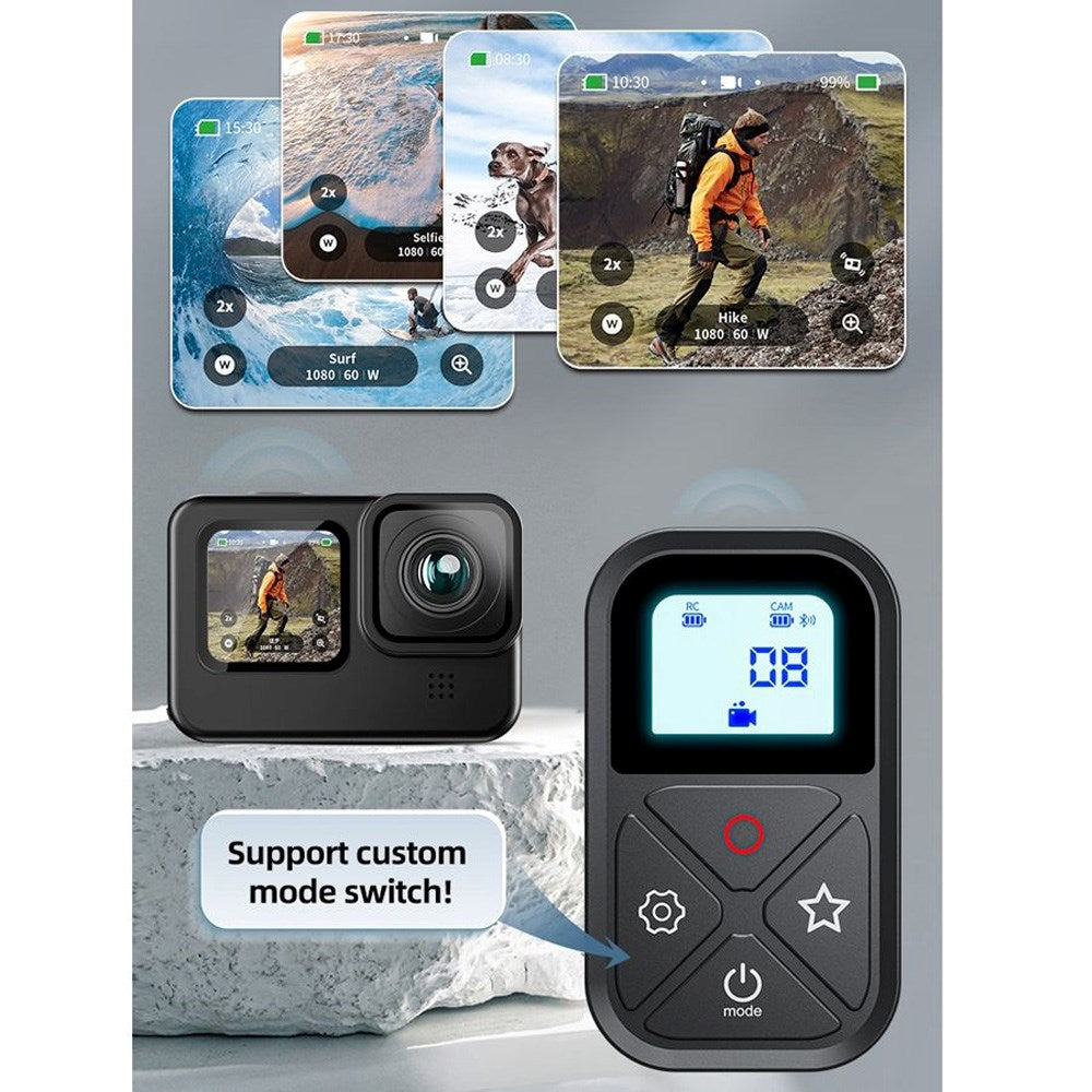 TELESIN Fjärrkontroll för GoPro Hero 8 / 9 / 10 / 11 / 12 / 13 / Max & Smartphones - Svart