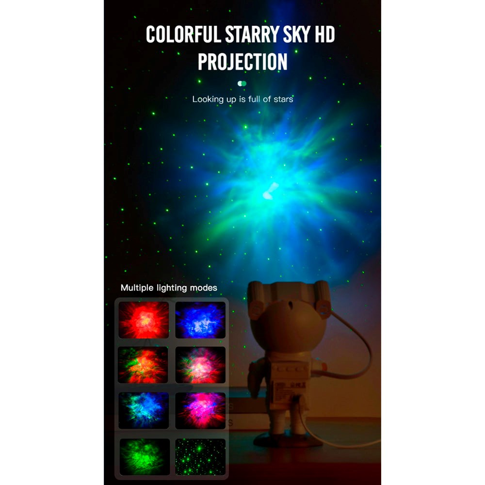 XO Astronaut Star Projektor Lamp - LED - Vit