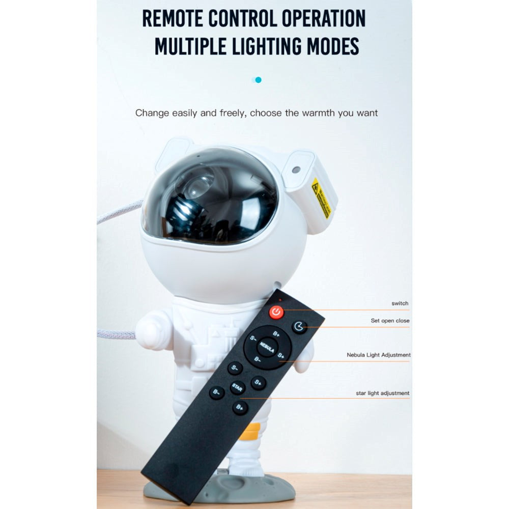 XO Astronaut Star Projektor Lamp - LED - Vit