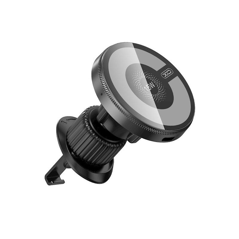 XO CX025 Magnetisk Bilhållare för Luftventilation - 15W Trådlös Laddning - MagSafe Kompatibel - Svart