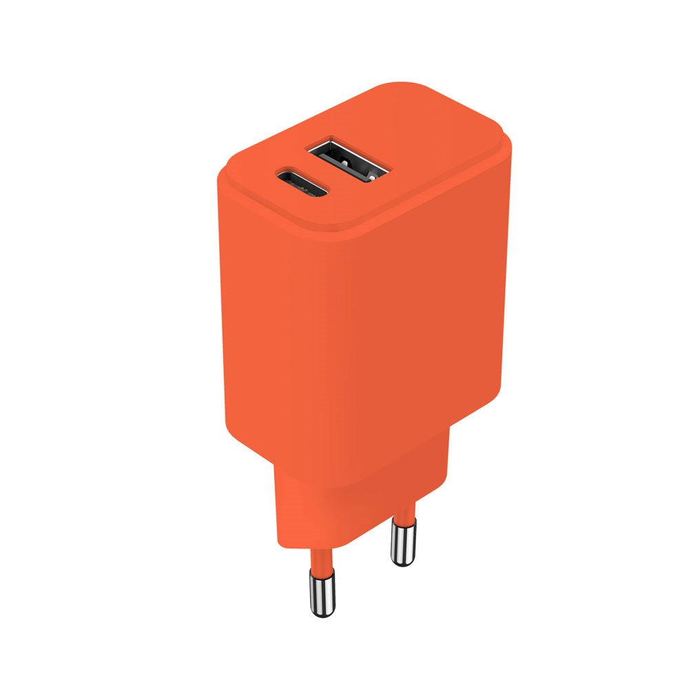 Setty 20W Väggladdare m. 1x USB-A & 1x USB-C - Orange