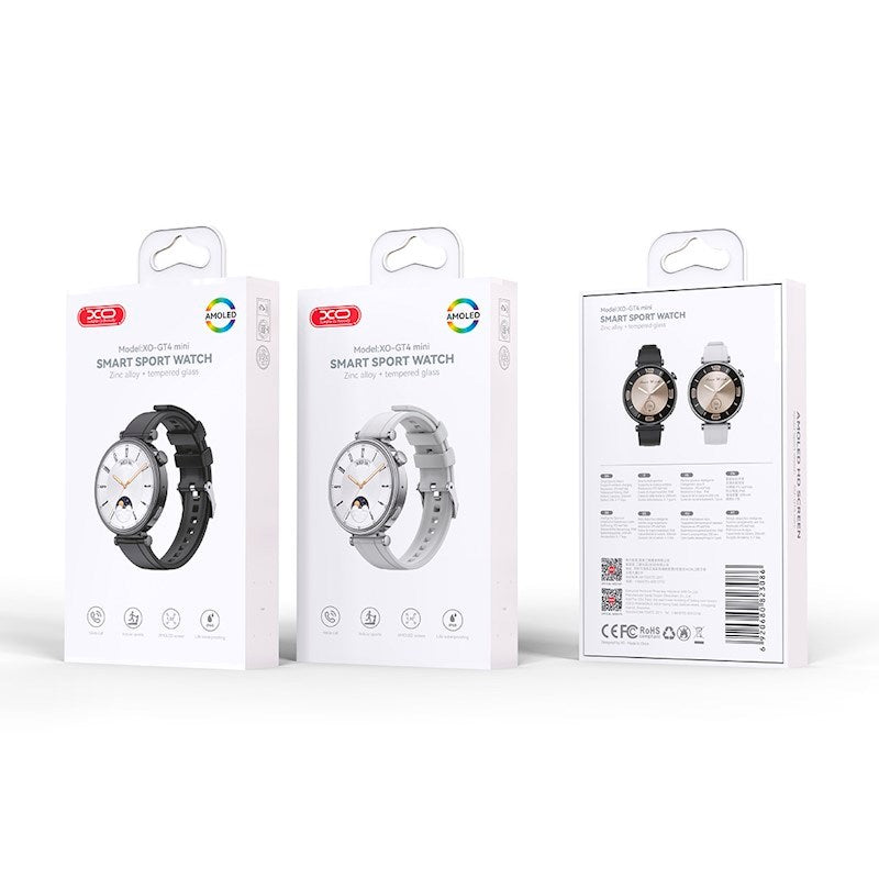 XO GT4 Mini Smartwatch med Utbytbara Urtavlor - Silver