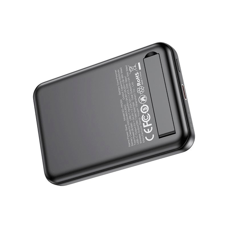 XO 20W Magnetisk Powerbank 10 000 mAh med USB-C och Stativfunktion - Svart