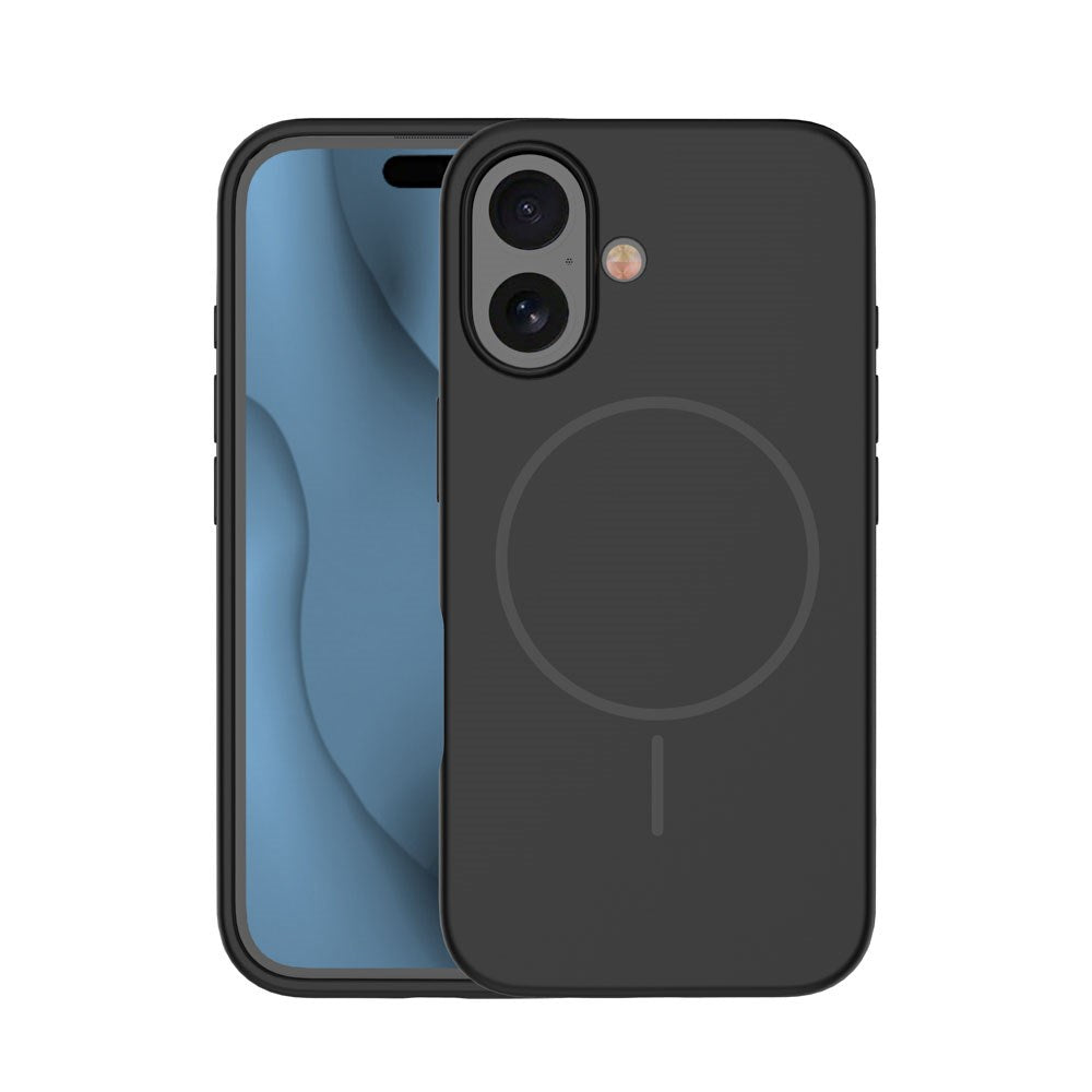 iPhone 16 Plus Silicone Thin Skal - MagSafe Kompatibel - Svart