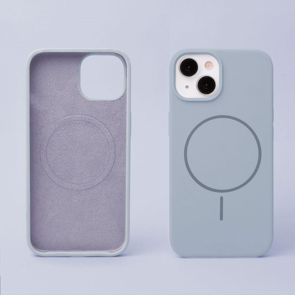 iPhone 12/12 Pro Silicone Thin Skal - MagSafe Kompatibel - Ljusblå