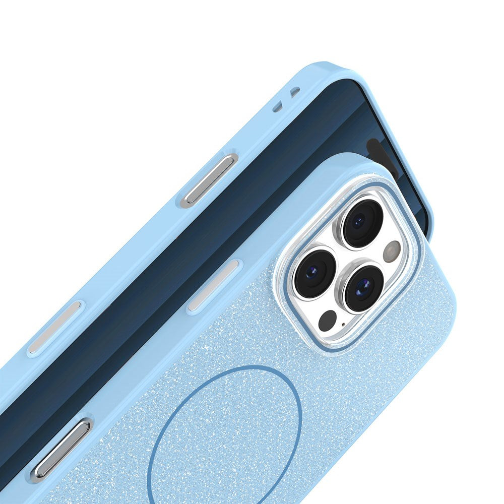 iPhone 17 TFO Glitter Thin Skal - MagSafe Kompatibel - Blå