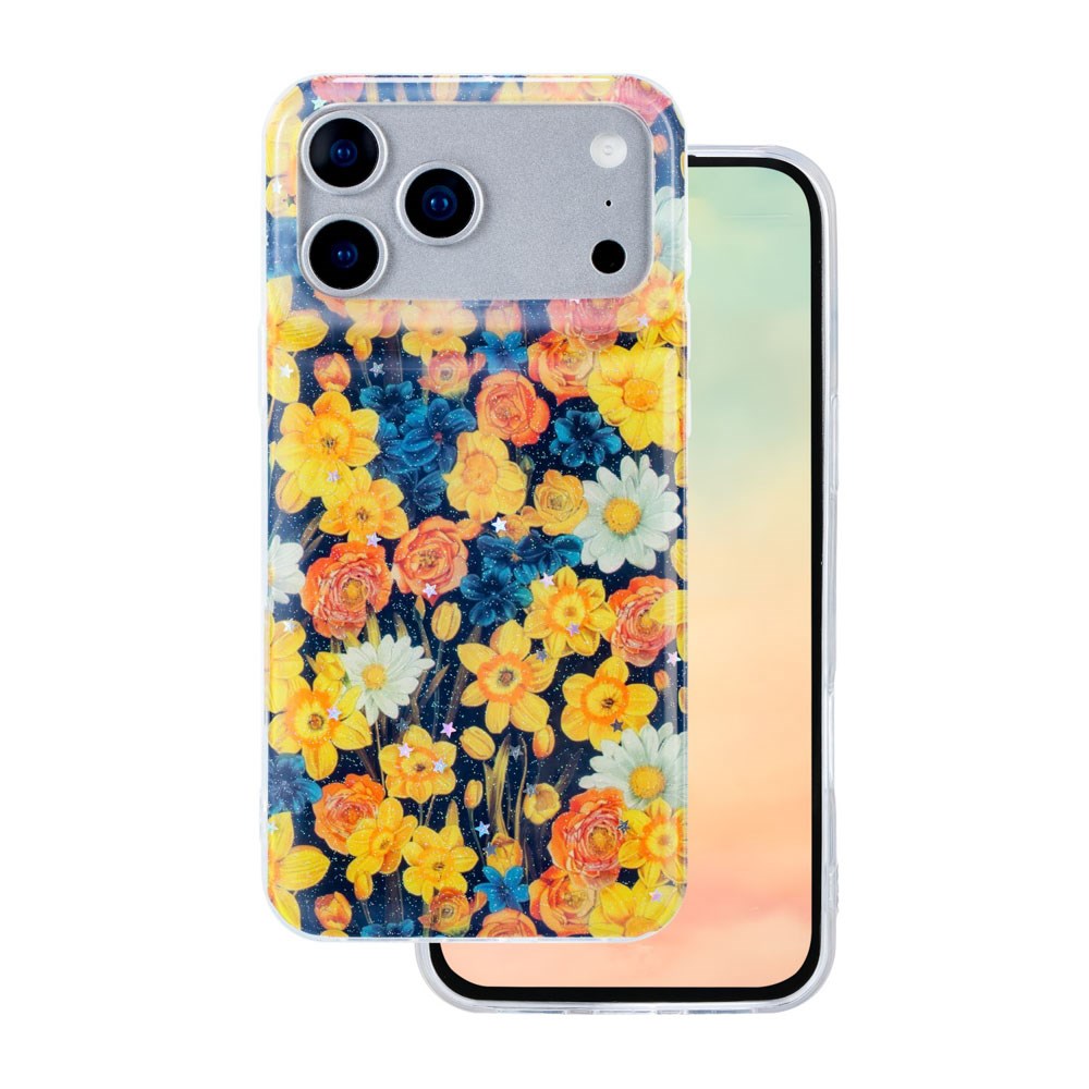 iPhone 17 Pro TFO Glow Glam Skal - Orange / Blommor