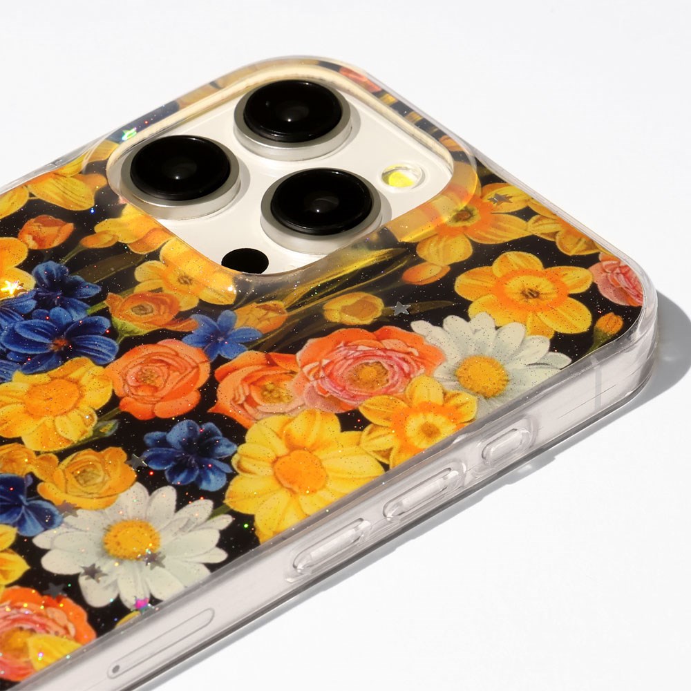 iPhone 17 Pro TFO Glow Glam Skal - Orange / Blommor