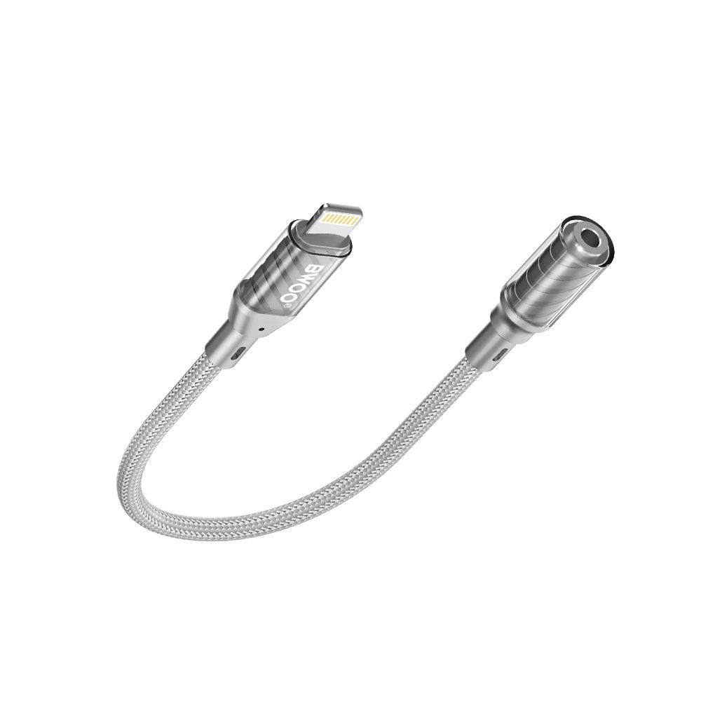 BWOO Lightning till 3,5 mm Jack Adapter – Grå