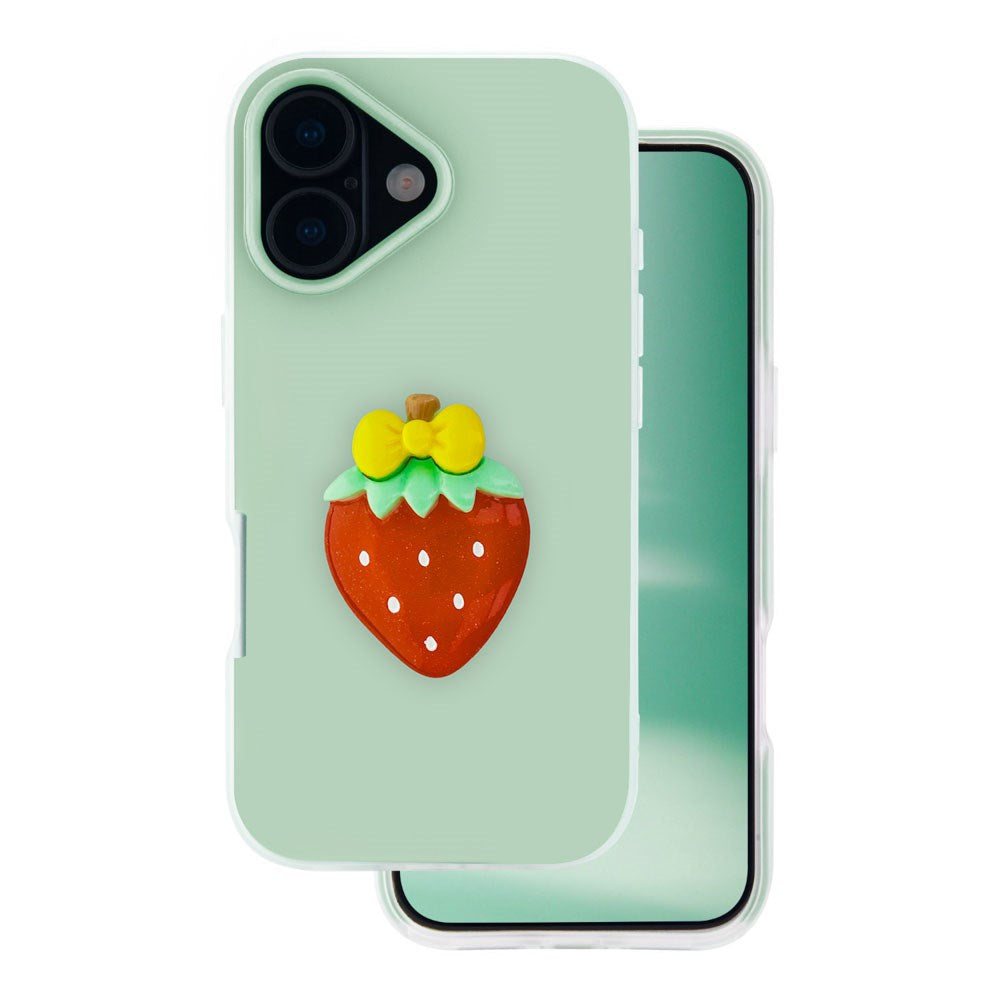 iPhone 17 TFO 3D Frukt Skal – Jordgubb