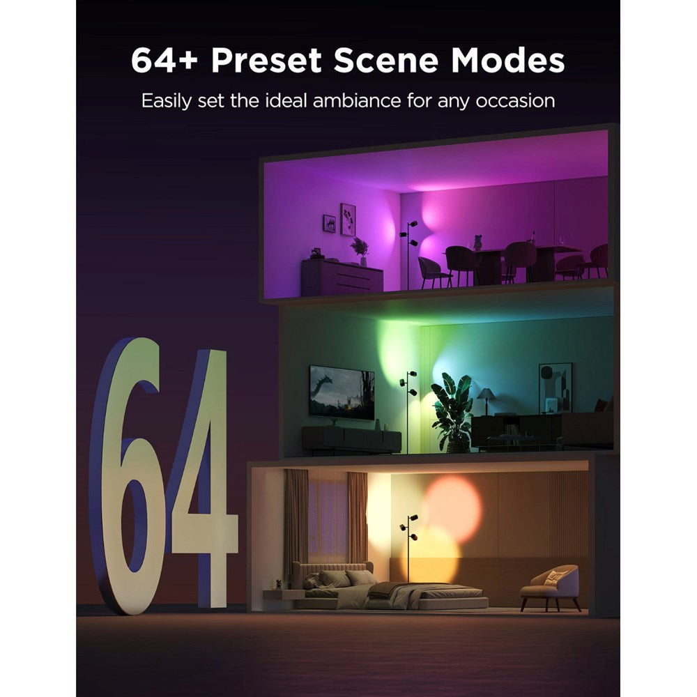 Govee Tree Floor Lamp med 3 Spottar - Svart