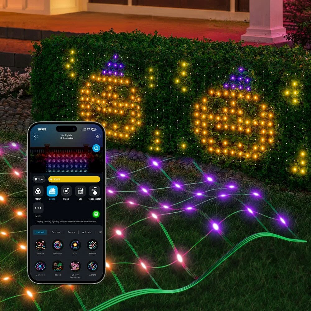 Govee Outdoor Net Lights - LED-Nätljus (0.85m*1.43m) - Grön