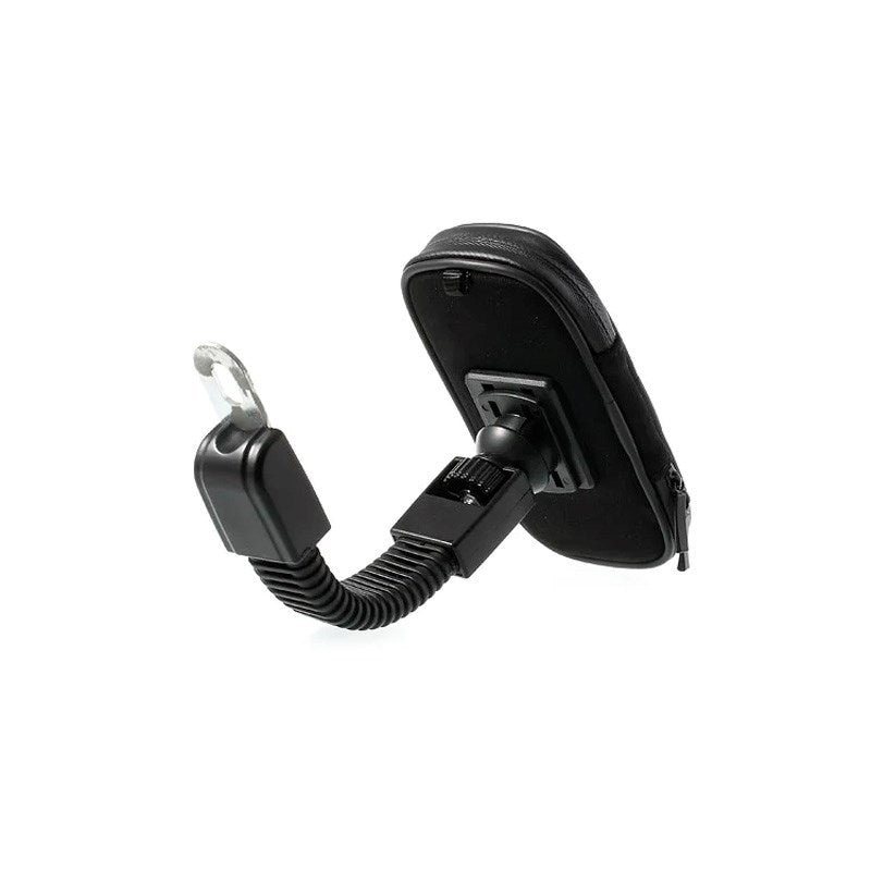 Vattentät Roterande Mobilhållare för Motorcykelstyre - Storlek 14.5 x 7.5 cm - Svart