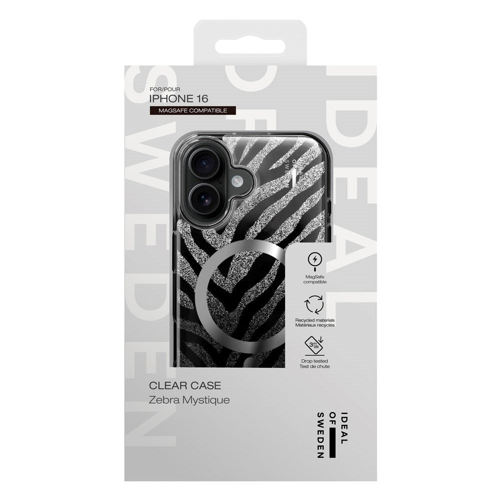 iPhone 16 iDeal Of Sweden Clear Skal - MagSafe Kompatibel - Zebra Mystique