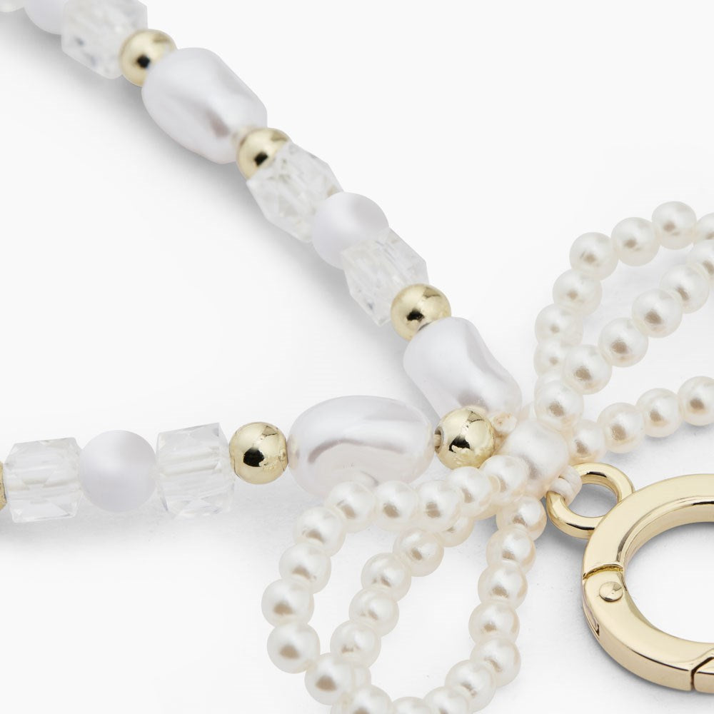 iDeal of Sweden Cord Wristlet Armband - Vita Pärlor