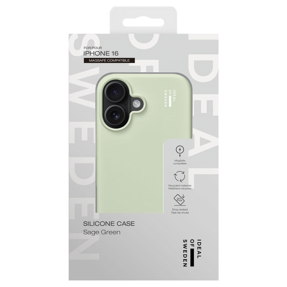 iPhone 16 iDeal Of Sweden Silicone Skal - MagSafe Kompatibel - Sage Green