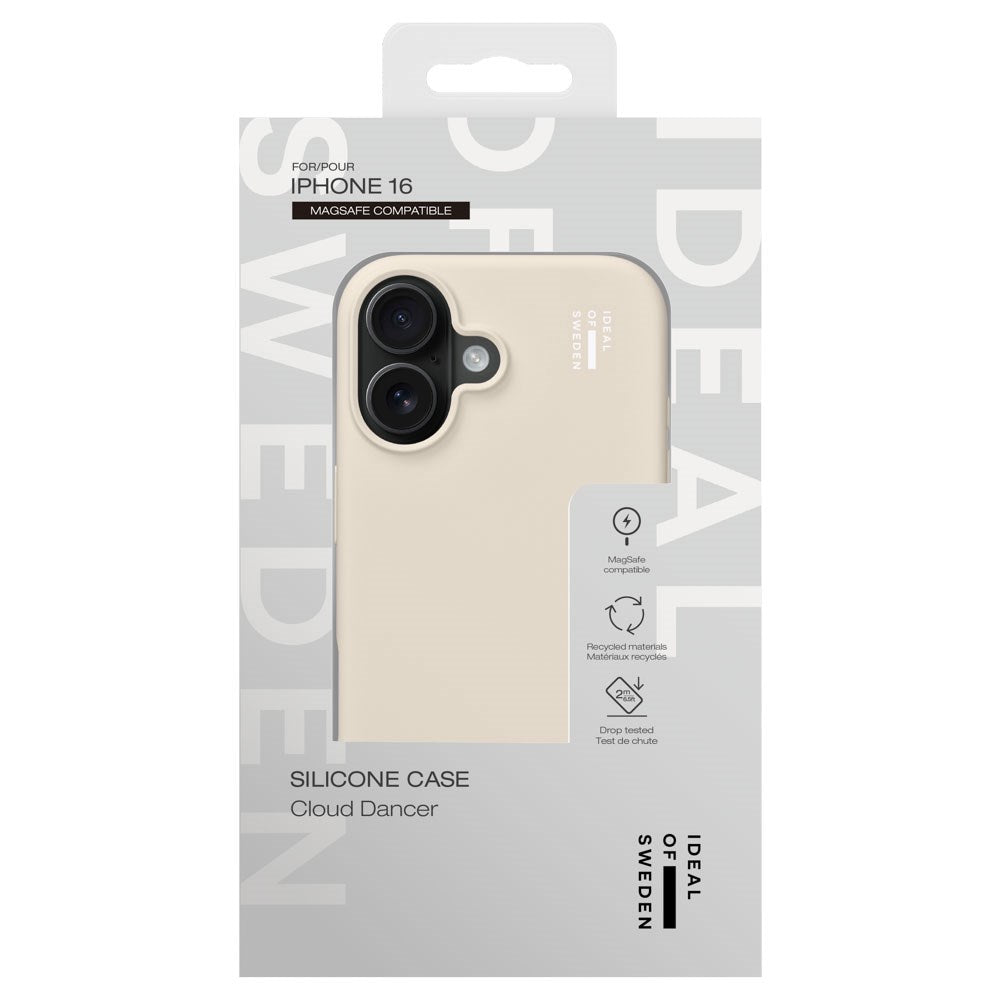iPhone 16 iDeal Of Sweden Silicone Skal - MagSafe Kompatibel - Cloud Dancer