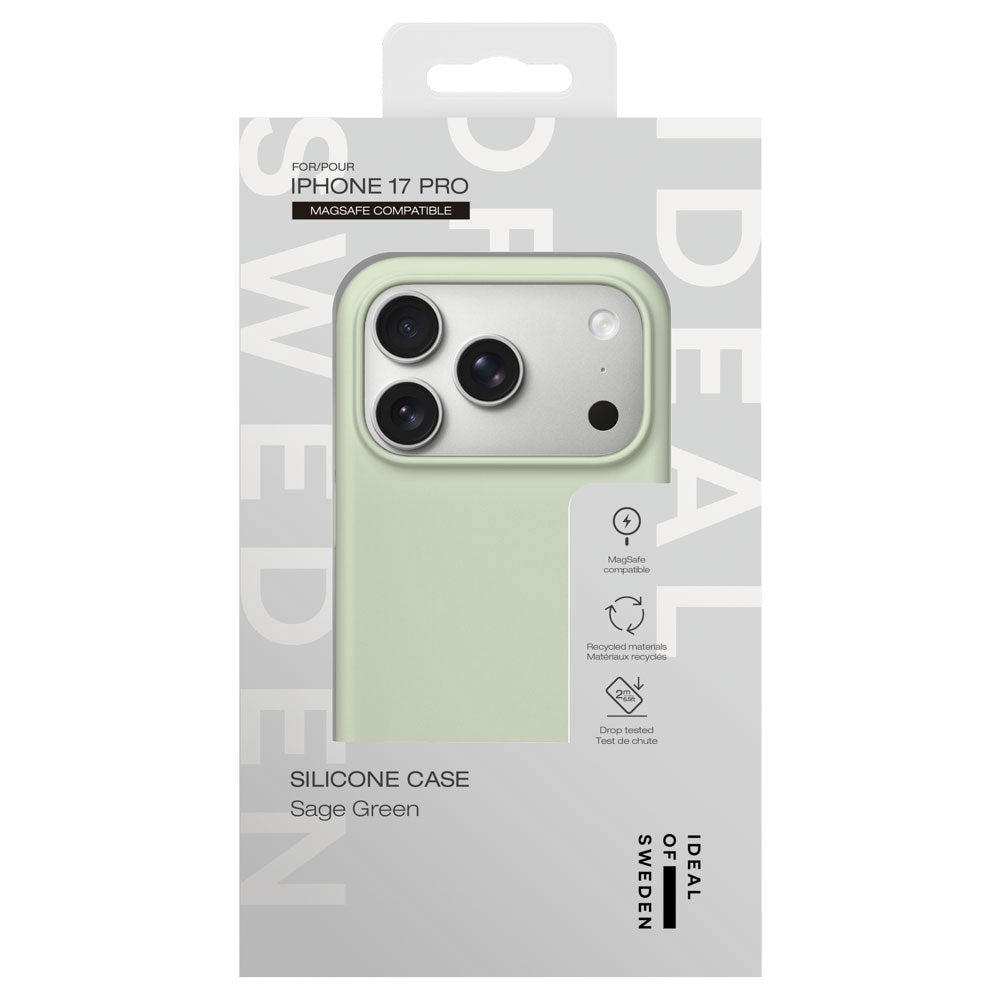 iPhone 17 Pro iDeal Of Sweden Silicone Skal - MagSafe Kompatibelt - Sage Green