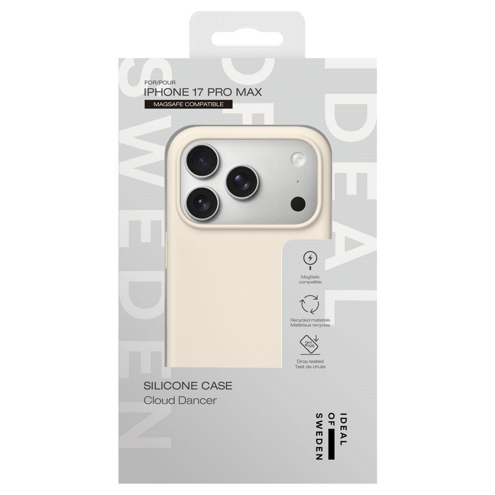 iPhone 17 Pro Max iDeal Of Sweden Silicone Skal - MagSafe Kompatibelt - Cloud Dancer