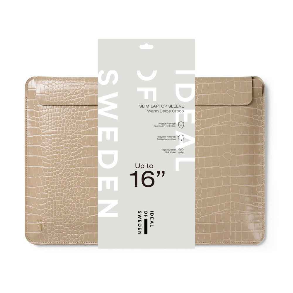 iDeal of Sweden 16" Dator Sleeve – Warm Beige Croco