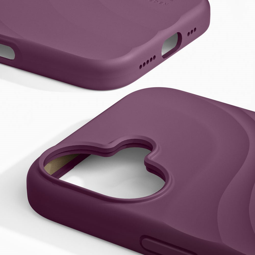 iPhone 16 iDeal of Sweden Soft Swirl Silicone Skal - MagSafe Kompatibel - Velvet Plum