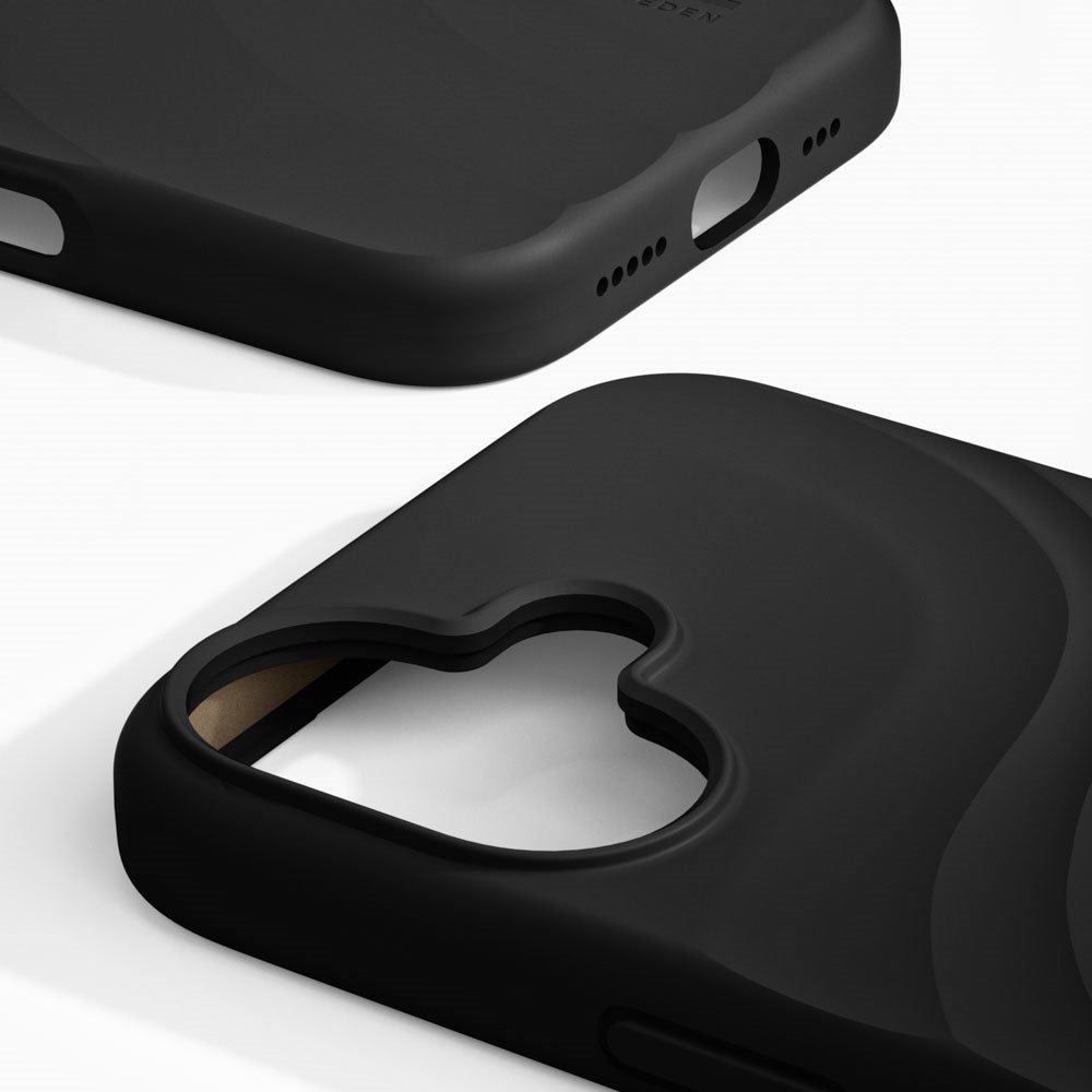 iPhone 16 iDeal of Sweden Soft Swirl Silicone Skal - MagSafe Kompatibel - Velvet Black