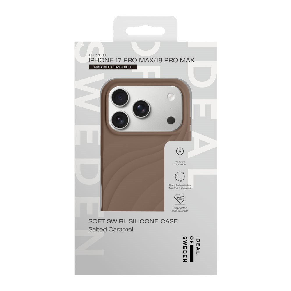 iPhone 18 Pro Max / 17 Pro Max iDeal of Sweden Soft Swirl Silicone Skal - MagSafe Kompatibel - Salted Caramel