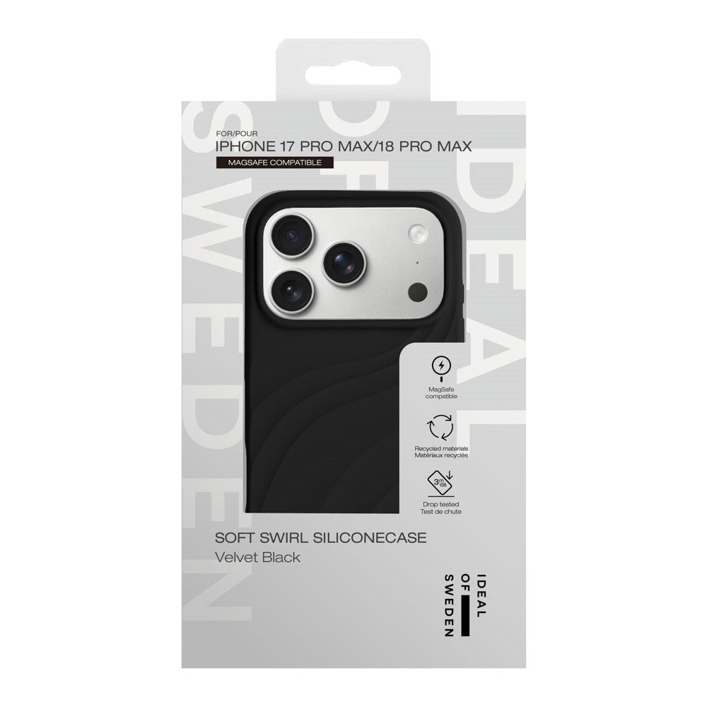 iPhone 18 Pro Max / 17 Pro Max iDeal of Sweden Soft Swirl Silicone Skal - MagSafe Kompatibel - Velvet Black