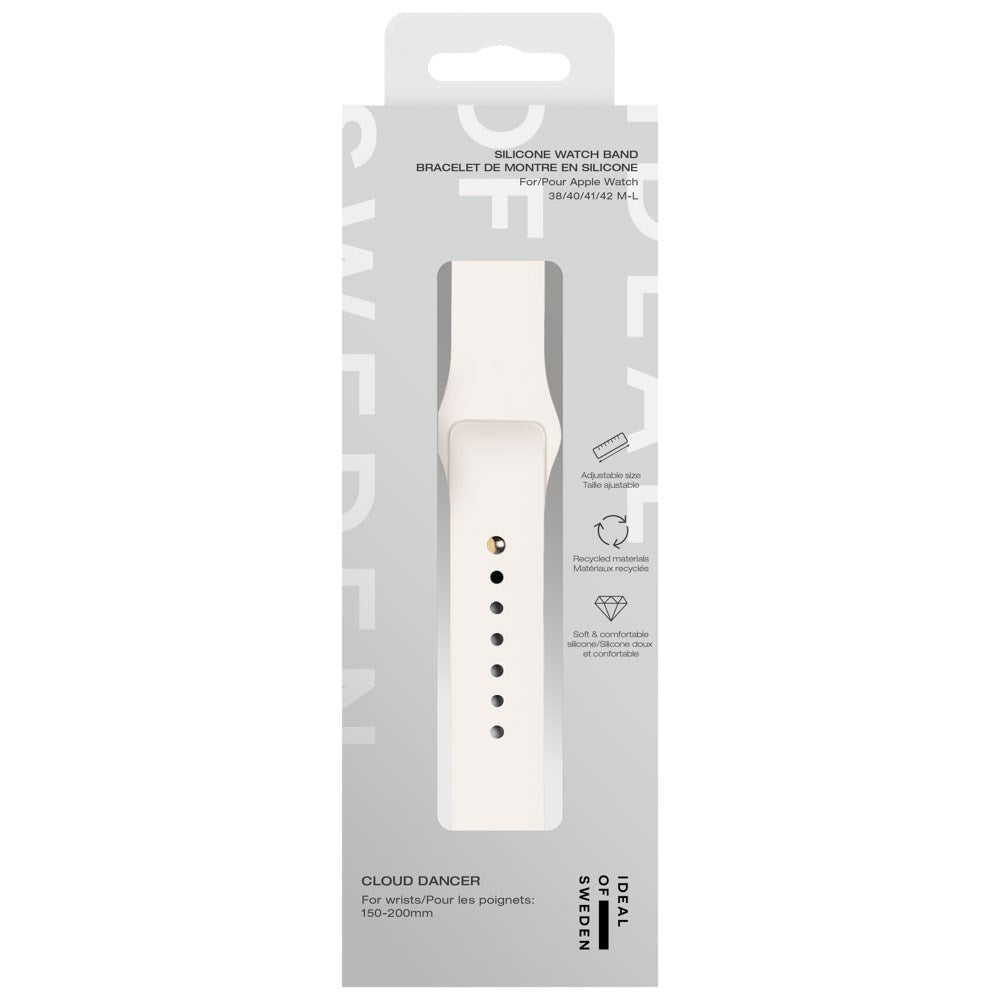 Apple Watch (38/40/SE/41/42mm) iDeal of Sweden Silikonarmband - Storlek M/L - Cloud Dancer