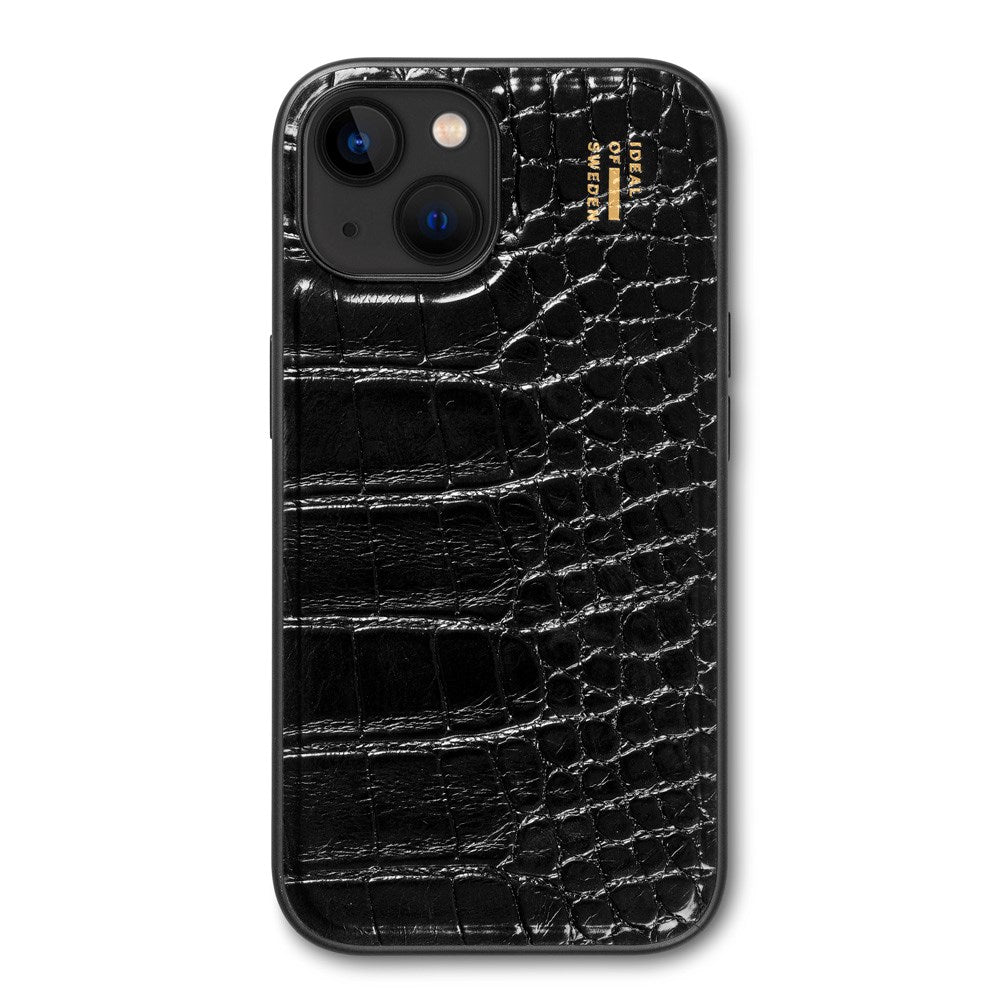 iPhone 15 iDeal Of Sweden Vegan Leather Skal - Black Croco