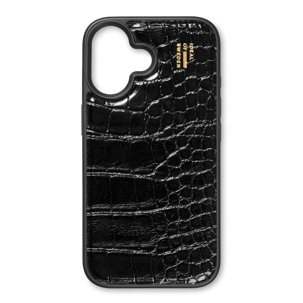 iPhone 16 iDeal Of Sweden Vegan Leather Skal - Black Croco